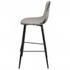 Taburete HORUS NEW, metal, tapizado velvet gris con trasera floral a juego (Pack de 2 unidades)