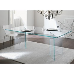 Mesa NICOLE, cristal, 200x120 cms