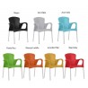 Taburete FLIT ( L ), cromado, abs rojo (Pack de 2 unidades)
