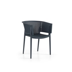 Silla TOL, acero, madera, negra (Pack de 4 unidades)