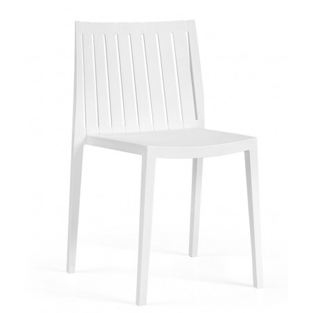 Silla CHOPIN, apilable,  polipropileno blanco (Pack de 4 unidades)