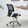 Sillón de oficina FISS NEW, brazos blanco, basculante, estructura y malla negro