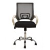 Sillón de oficina FISS NEW, brazos blanco, basculante, estructura y malla negro