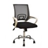 Sillón de oficina FISS NEW, brazos blanco, basculante, estructura y malla negro