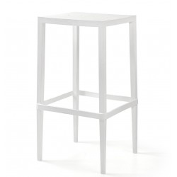Mesa alta CHOPIN-103, apilable, polipropileno blanco, 50 x 50 x 103 cms