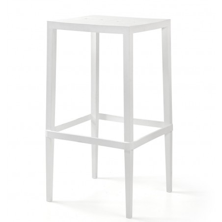 Mesa alta CHOPIN-103, apilable, polipropileno blanco, 50 x 50 x 103 cms