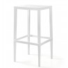 Mesa alta CHOPIN-103, apilable, polipropileno blanco, 50 x 50 x 103 cms