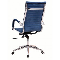 Sillón de oficina OLIVER, alto, regulación de altura, basculante profundo, tejido azul 19