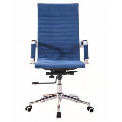 Sillón de oficina OLIVER, alto, regulación de altura, basculante profundo, tejido azul 19