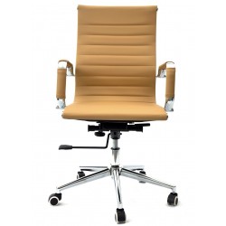 Sillón de oficina OLIVER, giratorio, regulación de altura, basculante profundo, similpiel marrón claro
