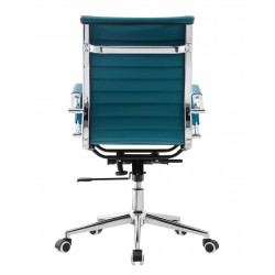 Sillón de oficina OLIVER, giratorio, regulación de altura, basculante profundo, similpiel turquesa