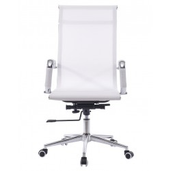 Sillón de oficina IGOR, alto, regulación de altura, basculante profundo, malla blanca