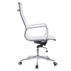 Sillón de oficina IGOR, alto, regulación de altura, basculante profundo, malla blanca