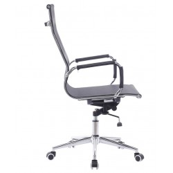 Sillón de oficina IGOR, alto, regulación de altura, basculante profundo, malla negra