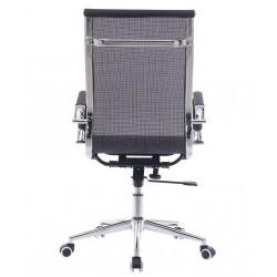 Sillón de oficina IGOR, alto, regulación de altura, basculante profundo, malla negra