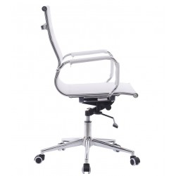 Sillón de oficina IGOR, giratorio, regulación de altura, basculante profundo, malla blanca