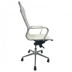 Sillón de oficina ROTERDAM, alto, similpiel blanca