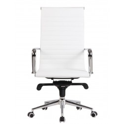 Sillón de oficina ROTERDAM, alto, similpiel blanca