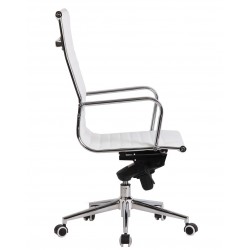 Sillón de oficina ROTERDAM, alto, similpiel blanca