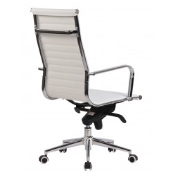 Sillón de oficina ROTERDAM, alto, similpiel blanca