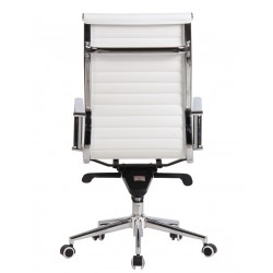 Sillón de oficina ROTERDAM, alto, similpiel blanca