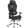Sillón de oficina LORRIS, alto, ergonómico, malla negra