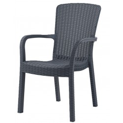 Sillón ARUBA, apilable, polipropileno antracita (Pack de 4 unidades)