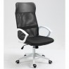 Sillón de oficina VERTON, blanco, malla y asiento negro