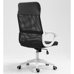 Sillón de oficina VERTON, blanco, malla y asiento negro