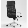 Sillón de oficina VERTON, blanco, malla y asiento negro