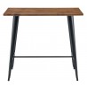 Mesa alta TOL EK WOOD, acero, madera, negra, 120 x 60 cms