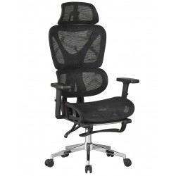 Sillón de oficina LORRIS, alto, ergonómico, malla negra