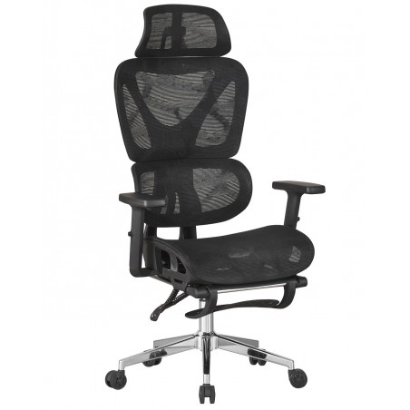 Sillón de oficina LORRIS, alto, ergonómico, malla negra