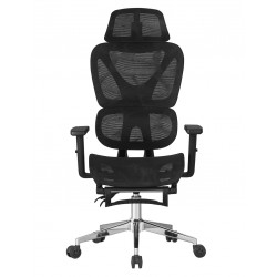 Sillón de oficina LORRIS, alto, ergonómico, malla negra