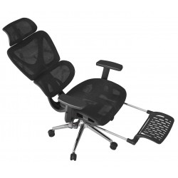 Sillón de oficina LORRIS, alto, ergonómico, malla negra