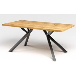 Mesa OLITE 180RT, metal, madera, 180 x 90 cms