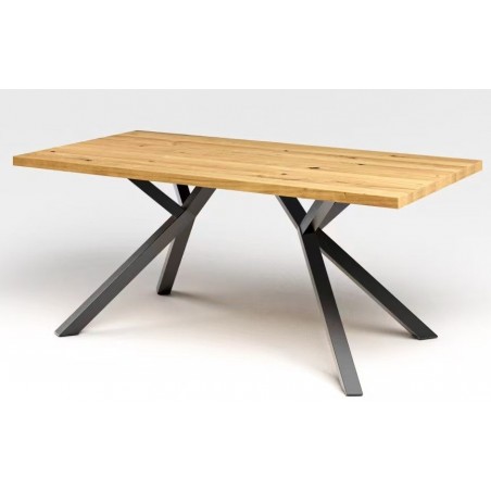 Mesa OLITE 180RT, metal, madera, 180 x 90 cms