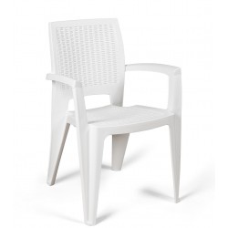 Sillón CAROL, apilable, polipropileno blanco (Pack de 4 unidades)