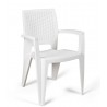 Silla NIZA NEW AM, brazo pala a derecha, chasis negro, tejido negro (Pack de 6 unidades)