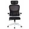 Sillón de oficina BERNAY, alto, blanco, malla y asiento negro