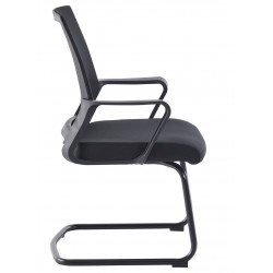 Sillón de oficina SURICE, fijo de patín, malla negra (Pack de 2 unidades)
