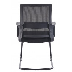 Sillón de oficina SURICE, fijo de patín, malla negra (Pack de 2 unidades)