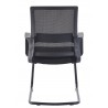 Sillón de oficina SURICE, fijo de patín, malla negra (Pack de 2 unidades)