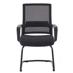 Sillón de oficina SURICE, fijo de patín, malla negra (Pack de 2 unidades)
