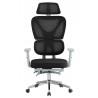 Sillón de oficina DURBUY, alto, ergonómico, gris, malla negra