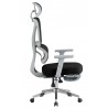 Sillón de oficina DURBUY, alto, ergonómico, gris, malla negra