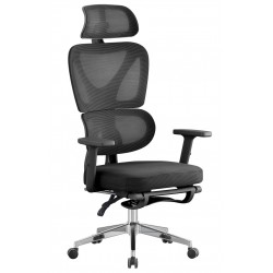Sillón de oficina DURBUY, alto, ergonómico, negro, malla negra