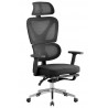 Sillón de oficina DURBUY, alto, ergonómico, negro, malla negra