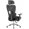 Sillón de oficina DURBUY, alto, ergonómico, negro, malla negra