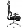 Sillón de oficina DURBUY, alto, ergonómico, negro, malla negra